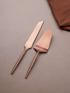 Modern Rose Gold Cake Server Set of 2 - The Golden Theory