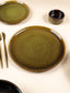 Modern Rustic Green Ceramic Dinner Plate - The Golden Theory