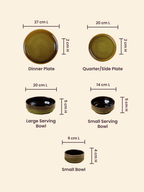 Modern Rustic Green Ceramic Dinner Set of 22 Piece - The Golden Theory