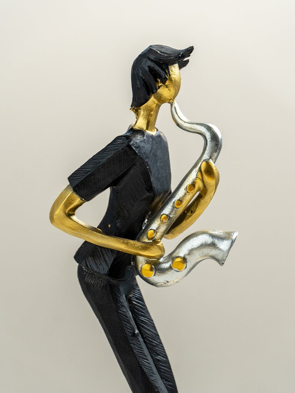 Modern Saxophonist Abstract Sculpture - The Golden Theory