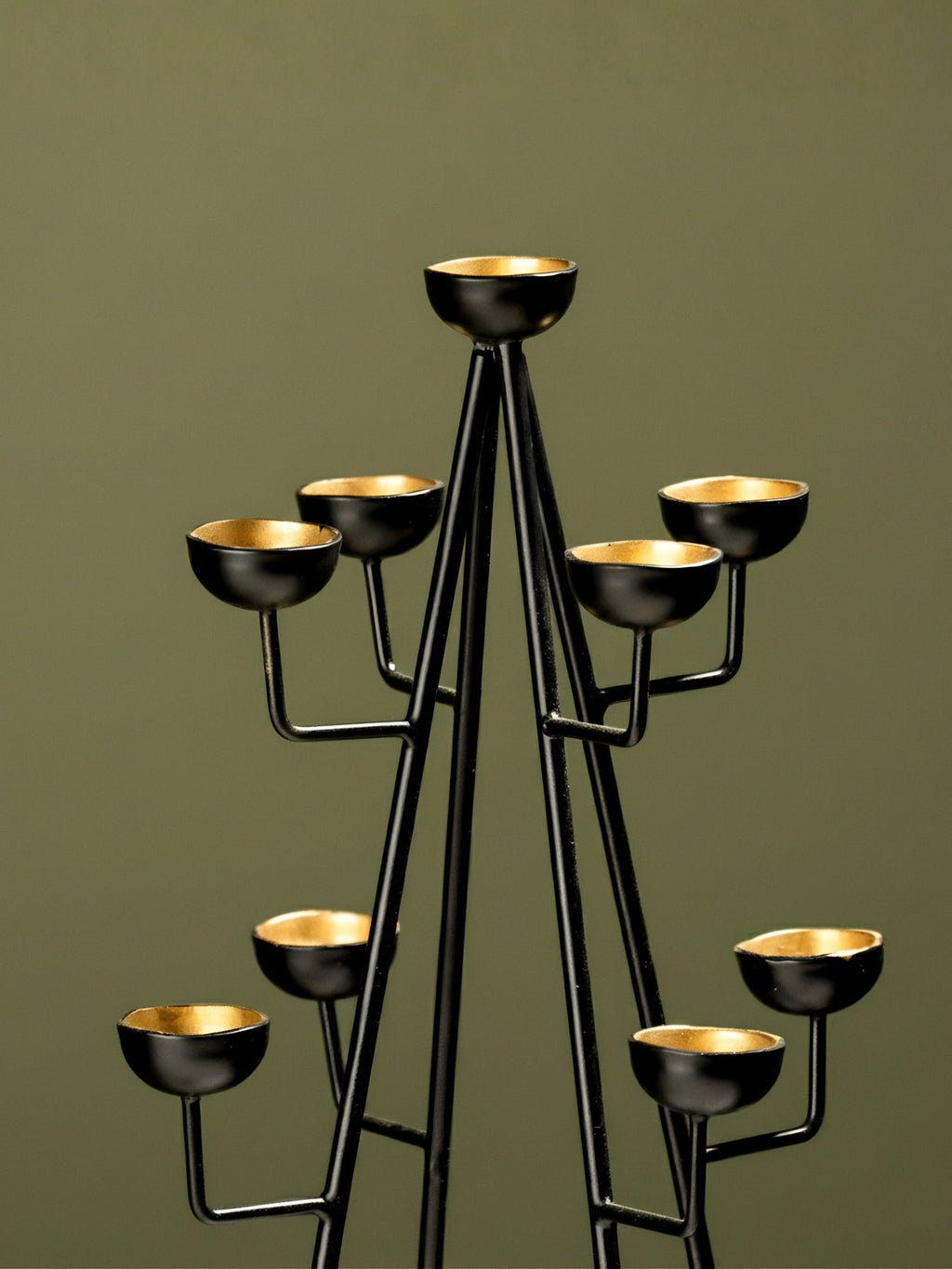 Modern Tree-Form Brass Candle Holder - The Golden Theory