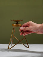 Modern Tripod Brass Candle Holder - The Golden Theory