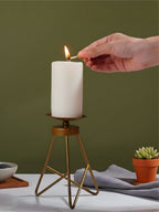 Modern Tripod Brass Candle Holder - The Golden Theory