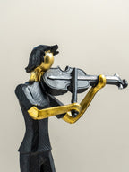 Modern Violinist Abstract Sculpture - The Golden Theory