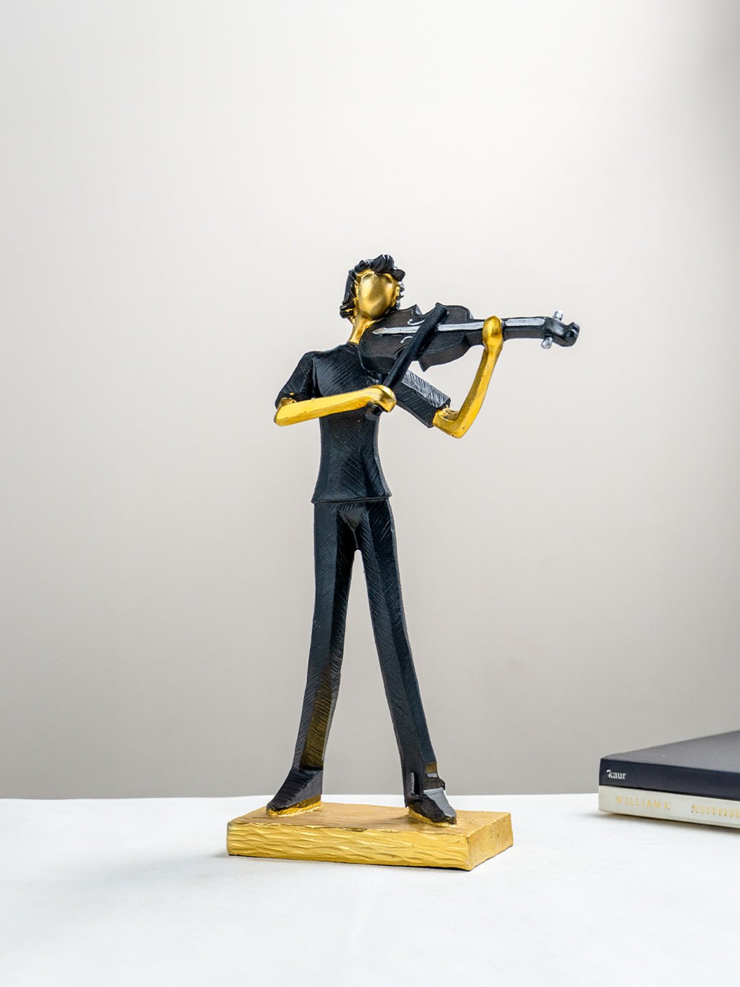Modern Violinist Abstract Sculpture - The Golden Theory