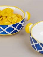 Moroccan Design Ceramic Serving Bowl with Handle | Set of 2 - The Golden Theory