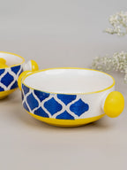Moroccan Design Ceramic Serving Bowl with Handle | Set of 2 - The Golden Theory