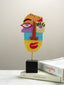 Multicolor Abstract Face Sculpture with Textured Face - The Golden Theory