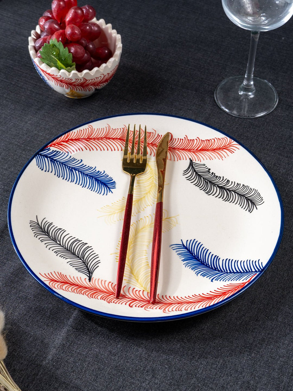 Multicolor Ceramic Dinner Set - Set of 19 - The Golden Theory