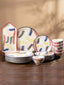 Multicolor Ceramic Dinner Set - Set of 19 - The Golden Theory