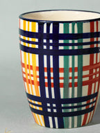 Multicolor Plaid Ceramic Mug - The Golden Theory