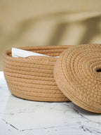 Natural Jute Tissue Box with Soft-Lid Top - The Golden Theory