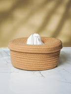 Natural Jute Tissue Box with Soft-Lid Top - The Golden Theory