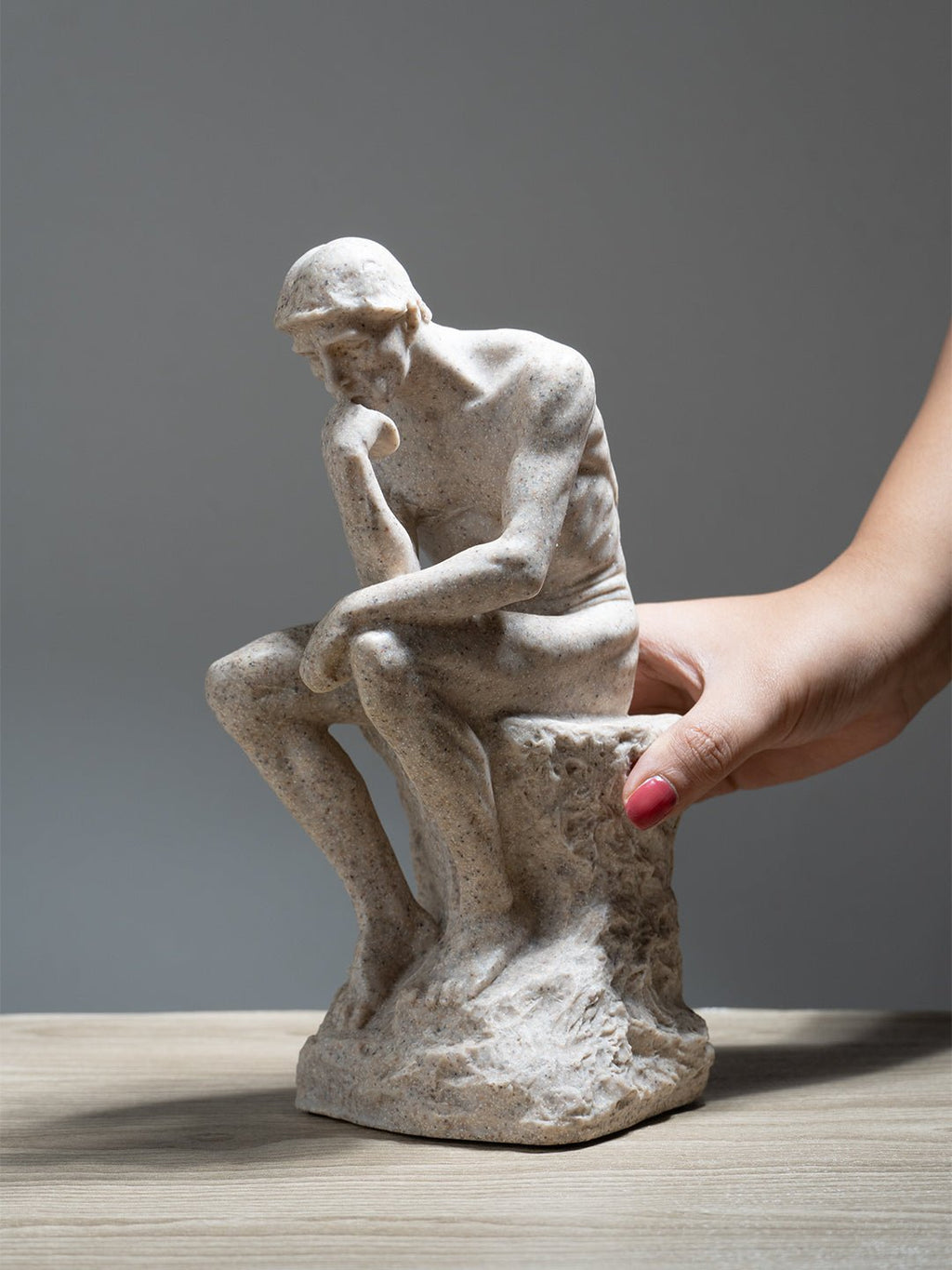 Natural Stone Finish Thinking Man Sculpture - The Golden Theory