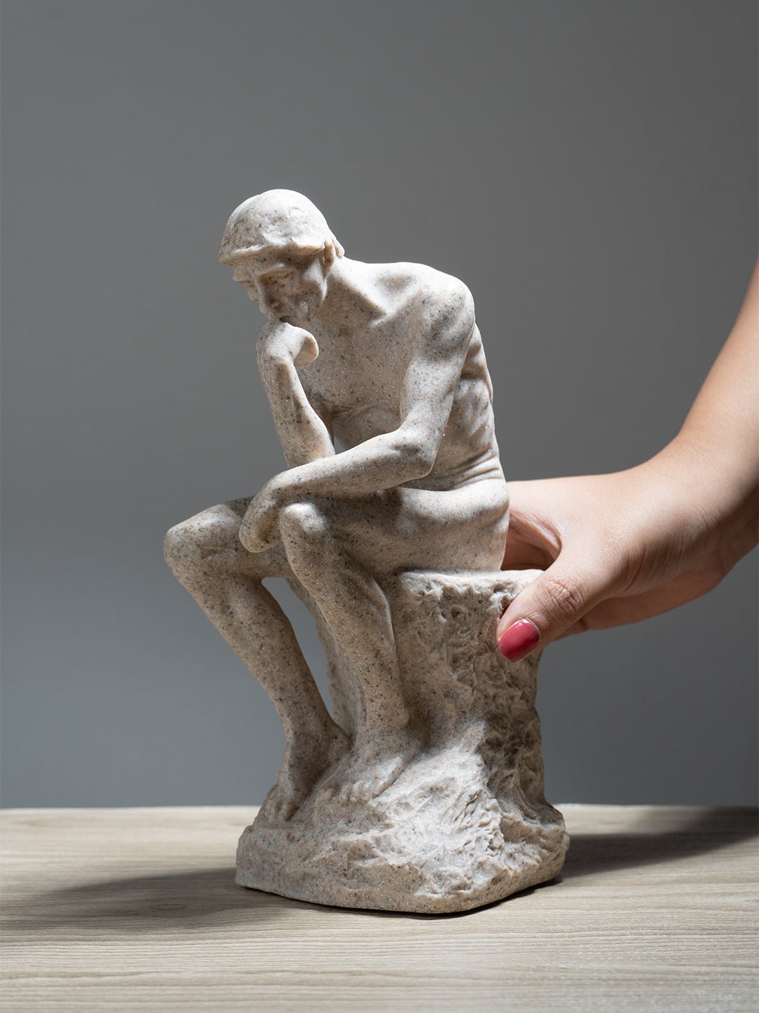 Natural Stone Finish Thinking Man Sculpture - The Golden Theory