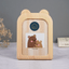Natural Wood Finish Photo Frame with Bear Ears Design - The Golden Theory