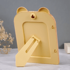 Natural Wood Finish Photo Frame with Bear Ears Design - The Golden Theory