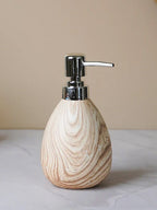 Natural Wood Grain Bathroom Set – Elegant Ceramic Bath Accessories - The Golden Theory