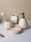 Natural Wood Grain Bathroom Set – Elegant Ceramic Bath Accessories - The Golden Theory