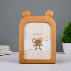 Natural Wood Mouse Photo Frame - Adorable Ear Design - The Golden Theory