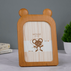 Natural Wood Mouse Photo Frame - Adorable Ear Design - The Golden Theory