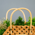 Natural Woven Flower Basket - Unique Double Handle Design - The Golden Theory