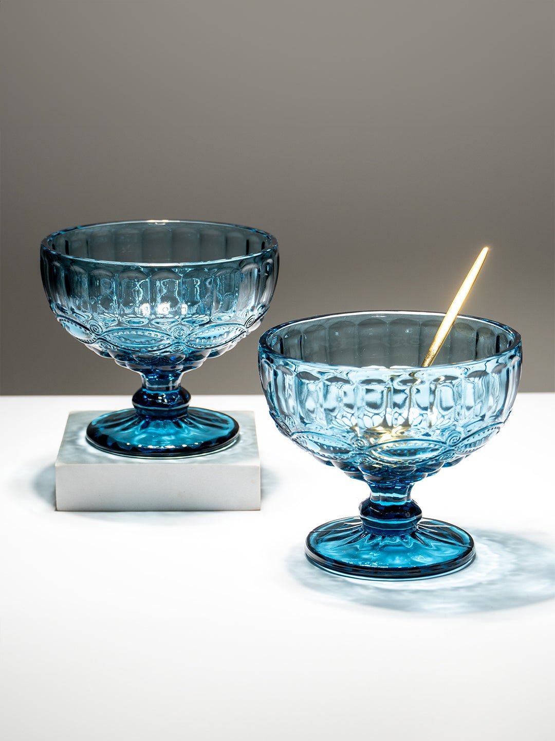 Ocean-Blue Embossed Dessert Cups - Set of 6 Secondary image