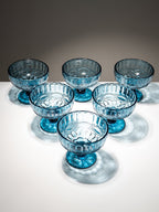 Ocean-Blue Embossed Dessert Cups - Set of 6 - The Golden Theory