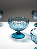 Ocean-Blue Embossed Dessert Cups - Set of 6 - The Golden Theory
