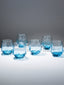 Ocean Blue Geometric Glasses - Set of 6 - The Golden Theory