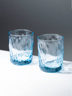 Ocean-Blue Textured Whiskey Glasses - Set of 6 - The Golden Theory