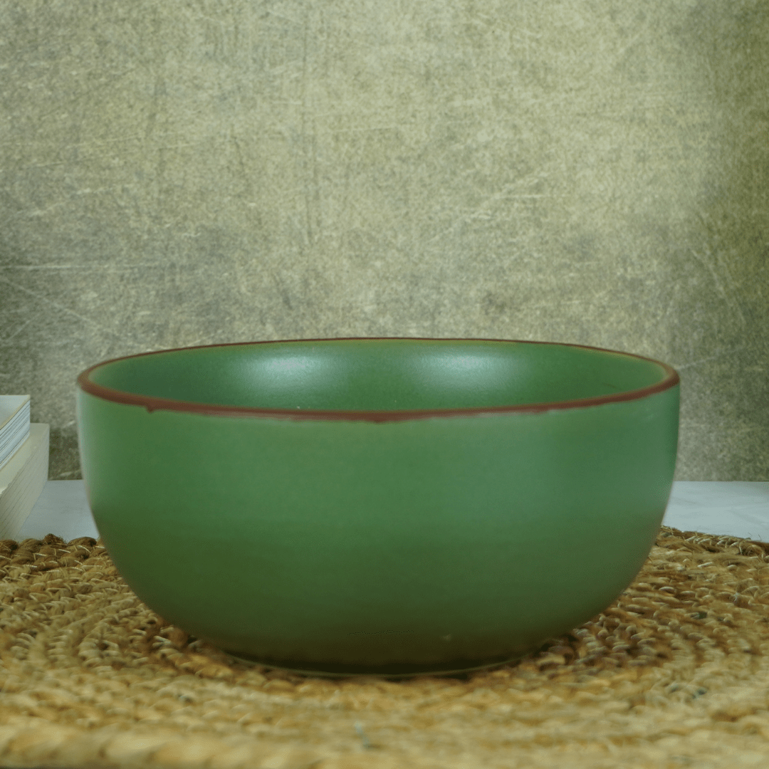 Olive Green Ceramic Essential Serving Bowl - The Golden Theory