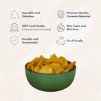Olive Green Ceramic Essential Serving Bowl - The Golden Theory
