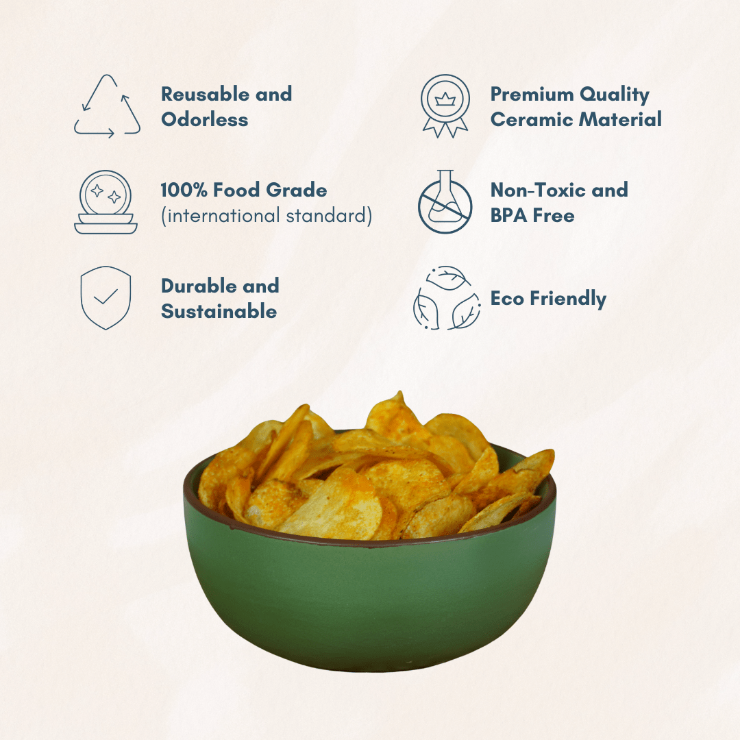 Olive Green Ceramic Essential Serving Bowl - The Golden Theory