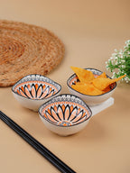 Orange & Black Ember Square Ceramic Bowls Set of 3 - The Golden Theory