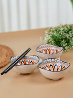 Orange & Black Ember Square Ceramic Bowls Set of 3 - The Golden Theory