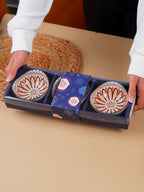 Orange & Black Ember Square Ceramic Bowls Set of 3 - The Golden Theory