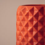 Orange Ceramic Cylindrical Shaped Flower Vase - The Golden Theory