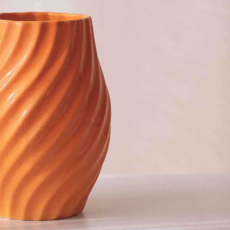 Orange Ceramic Flower Vase