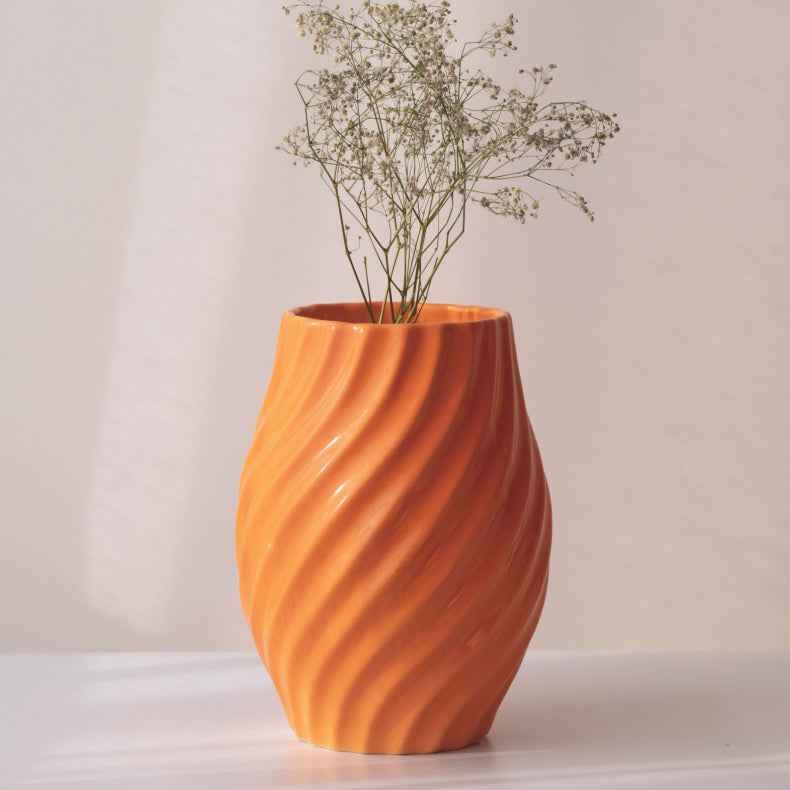 Orange Ceramic Flower Vase Main image