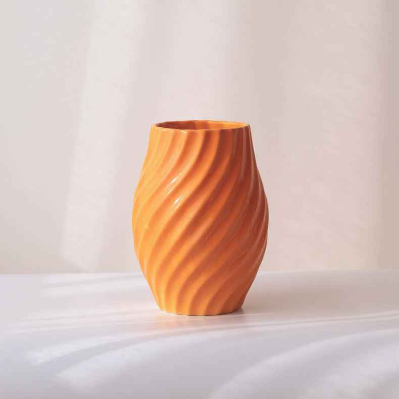 Orange Ceramic Flower Vase