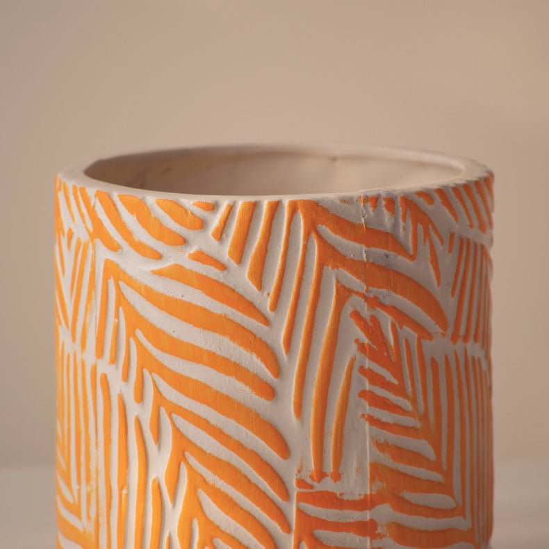 Orange Ceramic Leaf Planter - The Golden Theory