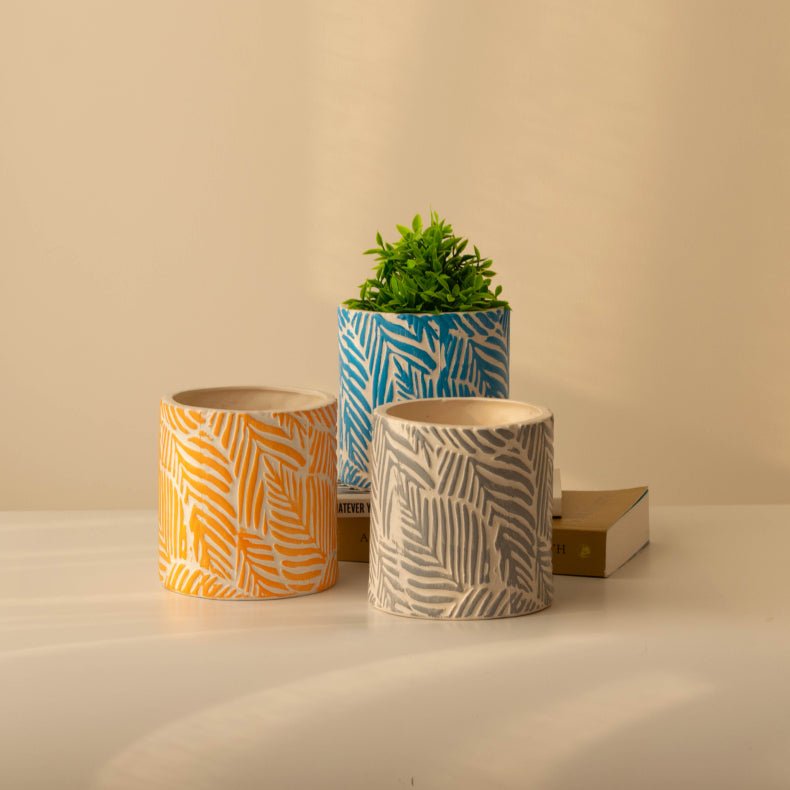 Orange Ceramic Leaf Planter - The Golden Theory