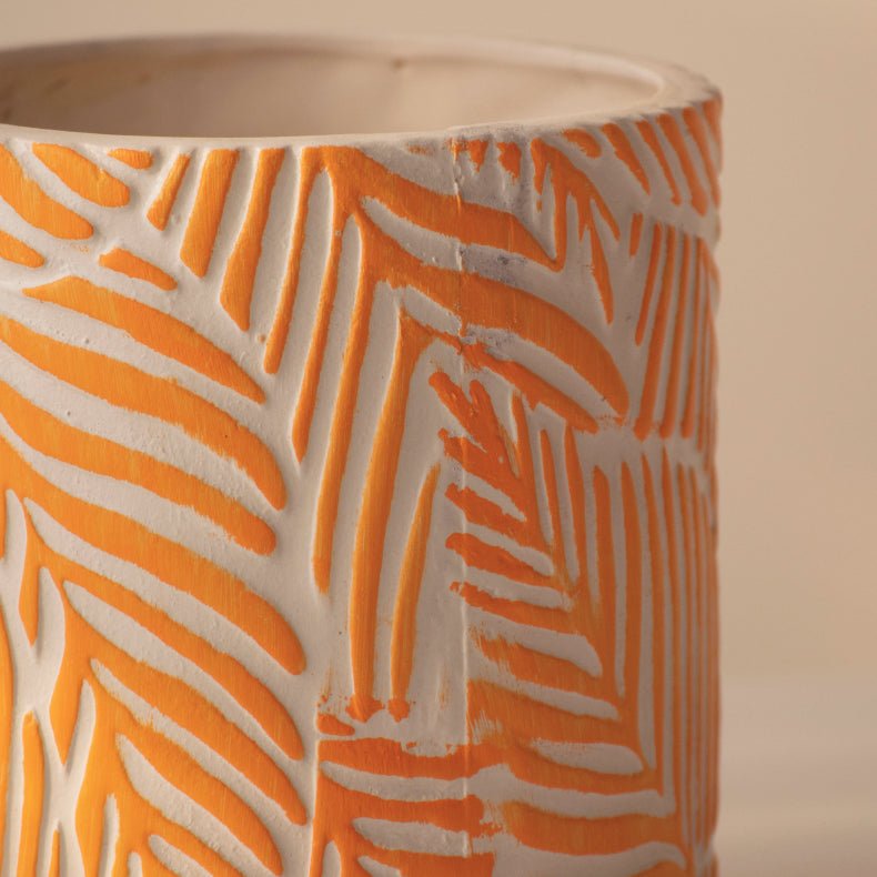 Orange Ceramic Leaf Planter - The Golden Theory
