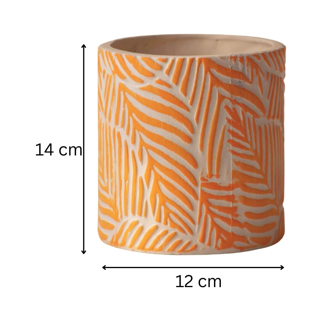 Orange Ceramic Leaf Planter - The Golden Theory