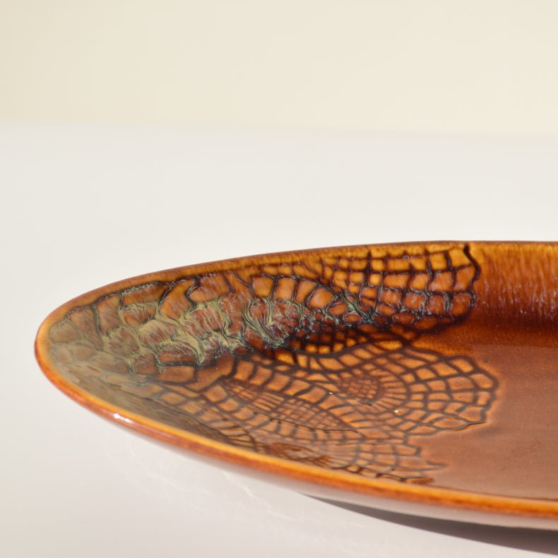 Orange Ceramic Oval Shaped Platter - The Golden Theory