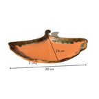 Orange Ceramic Shell Shaped Platter with Green Borders - The Golden Theory