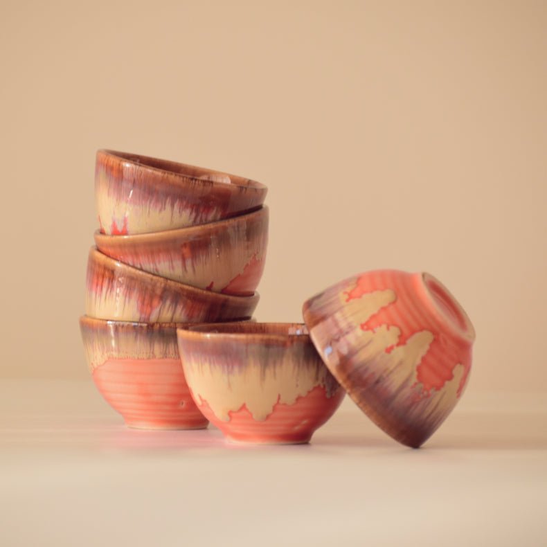 Orange Ceramic Small Bowl | Set of 4 - The Golden Theory