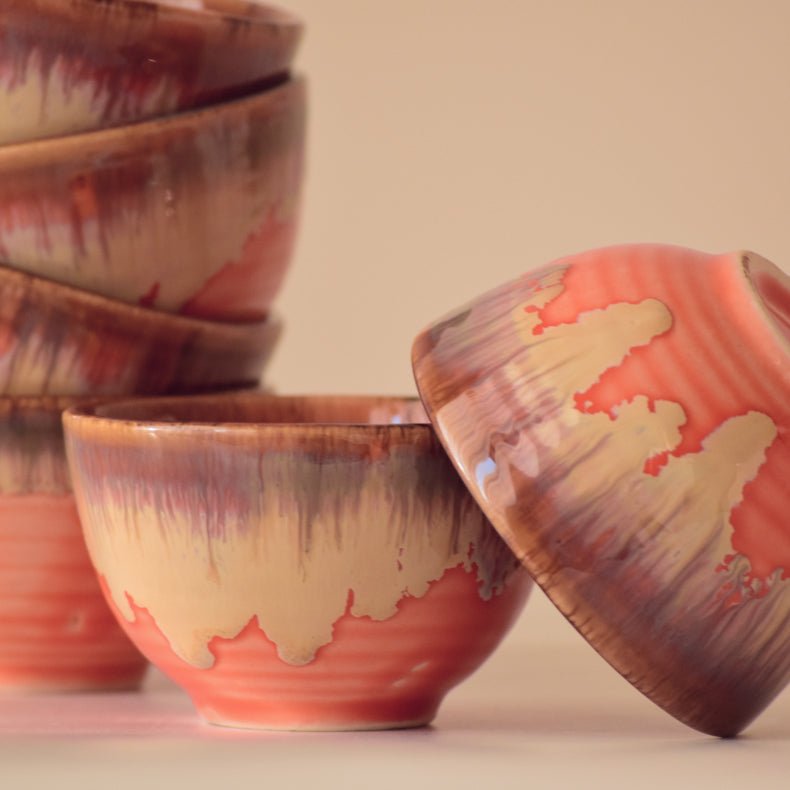 Orange Ceramic Small Bowl | Set of 4 - The Golden Theory