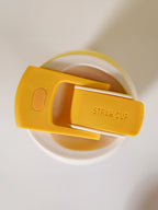 Orange Grip Glass Sipper with Built-In Straw - The Golden Theory